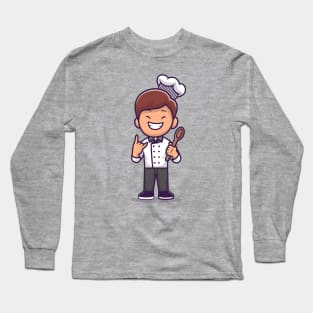 Man Chef Cooking Long Sleeve T-Shirt